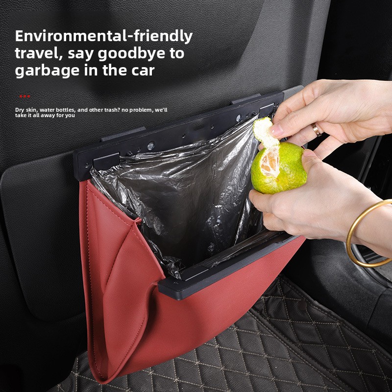 Leather Cleaner Interior - ถุงขยะหนังสำหรับรถยนต์ 1 ชิ้น, ที่แขวนหลังเบาะหลังแบบแม่เหล็กสำหรับอุปกรณ์ทำความสะอาดภายในรถยนต์