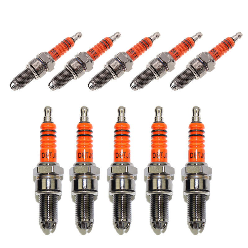 Bosch Spark Plug Platinum - 10ชิ้น/เซ็ตรถจักรยานยนต์ปลั๊ก D8TJC Multi-มุมจุดระเบิดสีแดงสำหรับ CG 125cc 150cc